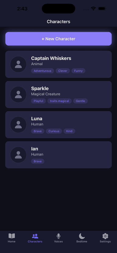 Create characters